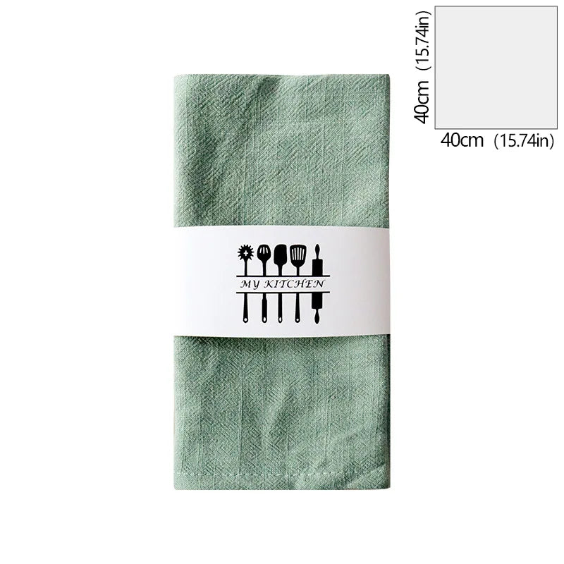 serviettes table coton texture lin moderne vert jaune gris rose beige blanc opaques clips