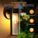 lampe solaire murale moderne noire transparente ip65 led interrupteur panneau solaire