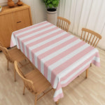 nappe table rayée rose blanche moderne réutilisable polyester rectangle maison fête