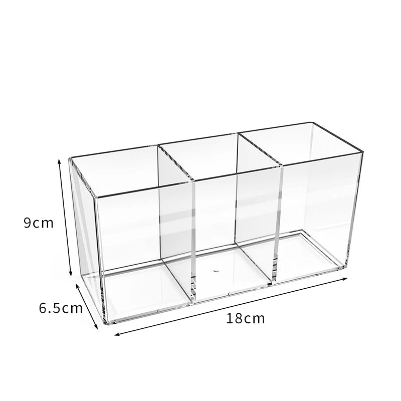 organisateur transparent pinceaux maquillage moderne minimaliste noir rouge doré blanc
