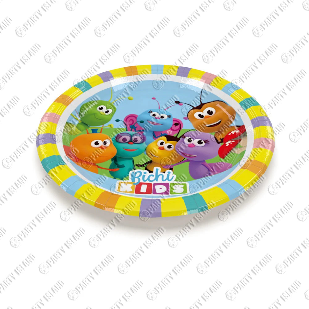 assiettes jetables anniversaire enfants dessins animés fleurs papillons couleurs unies star festive