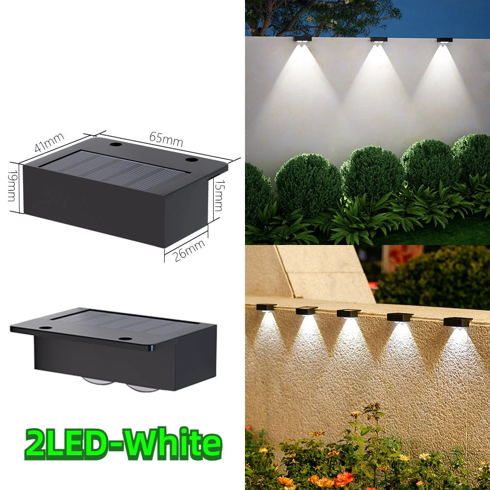 applique murale solaire moderne led noire ip65 extérieure jardin clôture