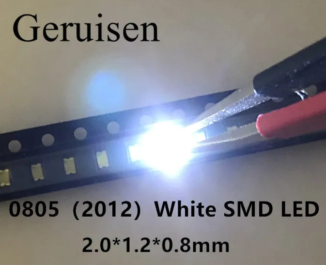 diodes led smd 0805 blanc tension 3v super lumineuses électronique 20ma surface mount 2.0x1.2x0.8mm