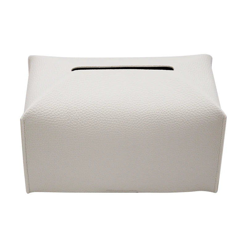 boîte mouchoirs simili cuir moderne blanc bleu rose marron minimaliste
