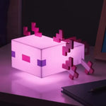 lampe nuit pixel art salamandre blanc rose violet câble usb