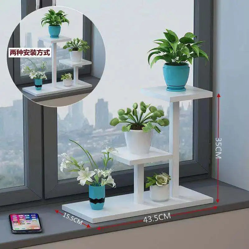 étagère plantes moderne blanc noir plateaux carrés structure simpleintérieurextérieur