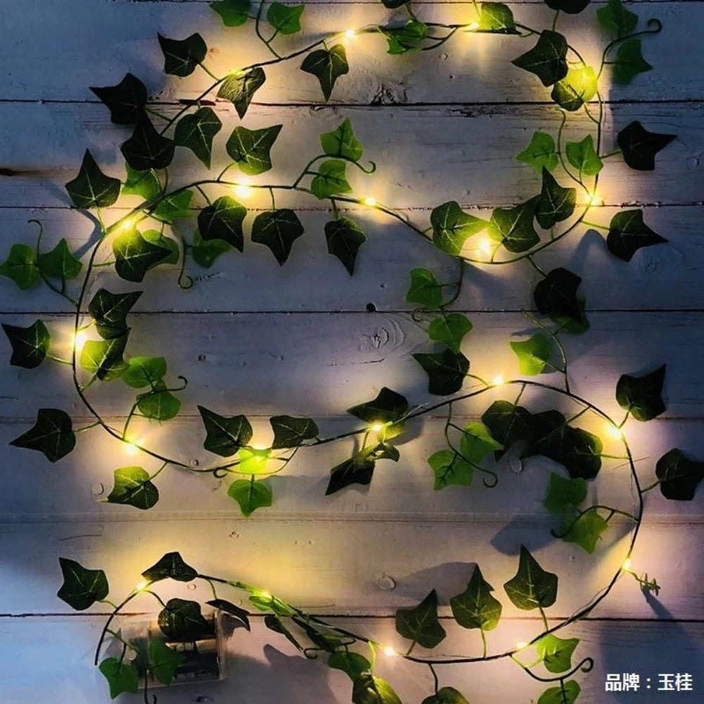 guirlande lumineuse feuilles vertes feuilles oranges batterie usb blanc chaud bleu rouge