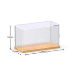 étagère figurines transparente moderne bois clair réutilisable pliable organisateur collection carrée respectueuse environnement minimaliste