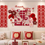 décoration mariage romantique dragon chinois fleurs cerisier papillons symboles traditionnels rouge rose blanc