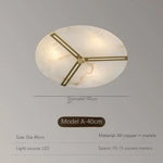 plafonnier moderne marbre blanc doré fer lumiere led facile chambre salon cuisine