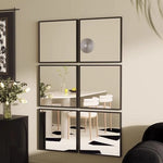 miroir mural moderne minimaliste noir blanc quadrillage rond chambre salon