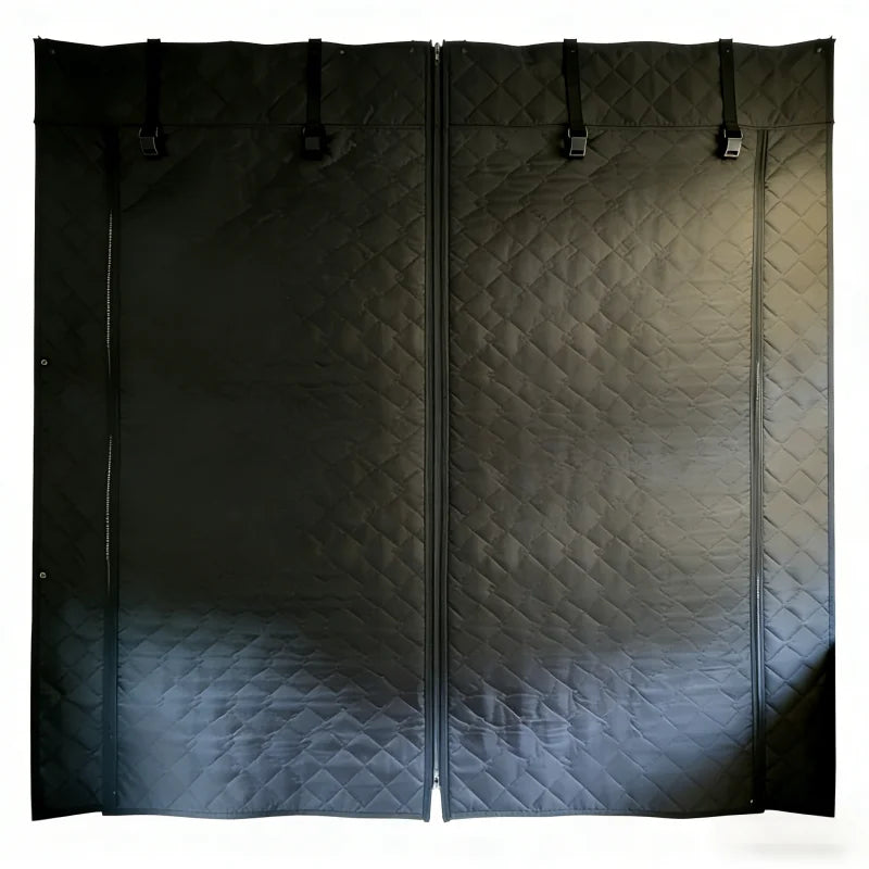 rideau porte piqueté opaque moderne clips noir 195cm 190cm sac rangement