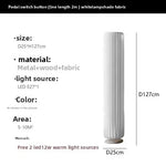 lampe sol moderne blanche tissu rayures verticales cylindrique salon chambre intérieur chic