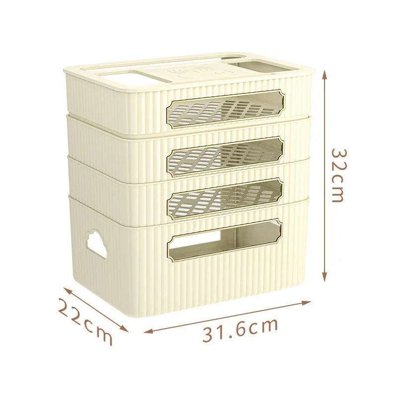 boîte rangement routeur décodeur tv gestion câbles organisateur moderne vert beige épuré