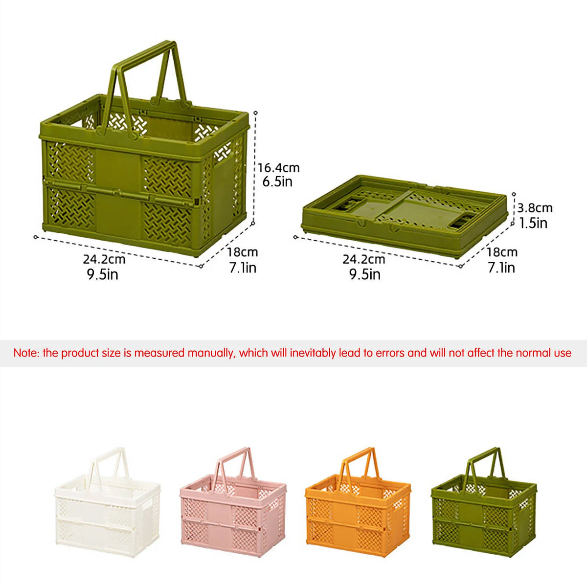 panier pliable orange rose vert moderne poignées détachables grille géométrique opaquet multifonctionnement