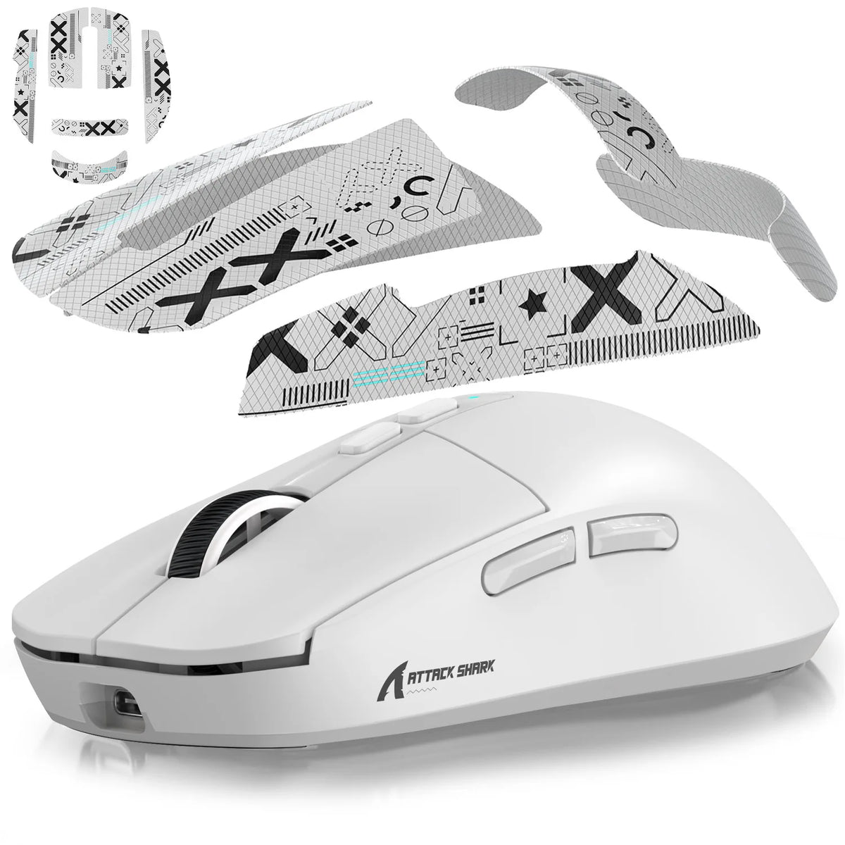 souris jeu cuir antidérapant graphique blanc moderne adhésif feuillets antidérapants cable usb bluetooth