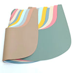 tapis silicone antidérapant protection table enfant vert beige rose bleuclair jaune gris moderne pratique