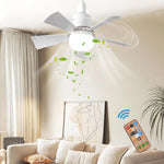 ventilateur led lumière télécommande moderne blanc 30w e27 fixe opacité chambre cuisine garage