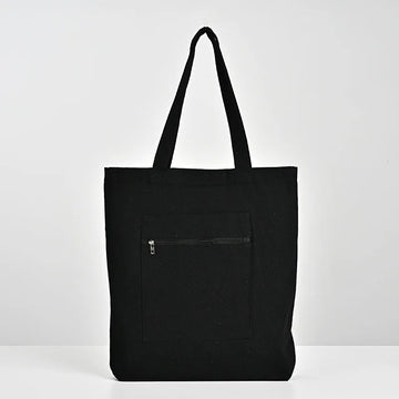 sac main polyestère noir blanc fermeture éclair poches détachable décontracté casual