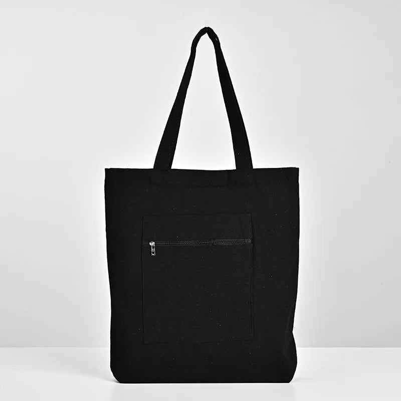 sac main polyestère noir blanc fermeture éclair poches détachable décontracté casual
