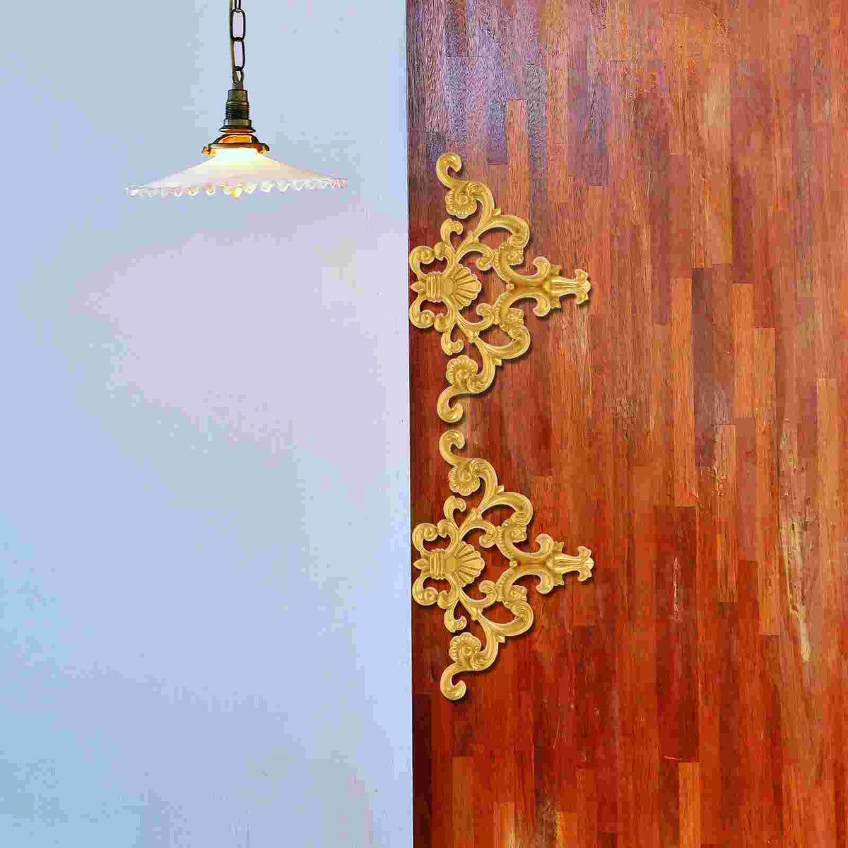 décoration murale florale relief doré classique baroque ornements mur adjoints adhésifs