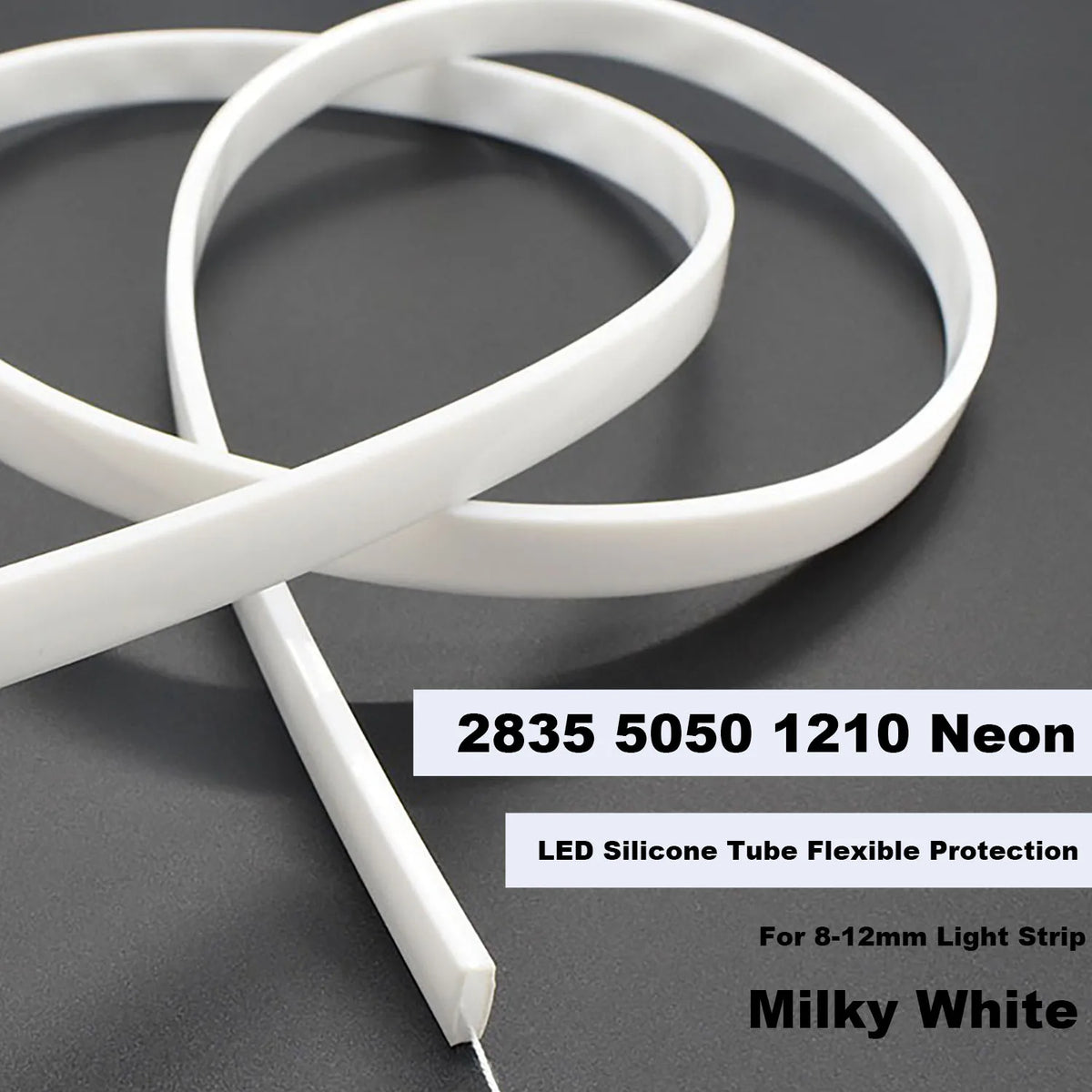tube flexible protection ruban led blanc translucide moderne 12mm(ws2812) sans motif surface lisse