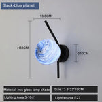 lampe murale moderne marbrée verre noir doré chambre cuisine minimaliste