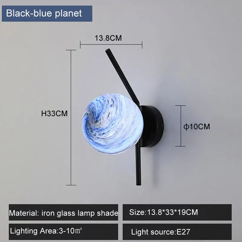 lampe murale moderne marbrée verre noir doré chambre cuisine minimaliste
