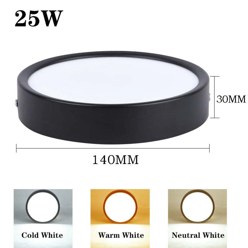 lampe led noir moderne adhésif 10w 15w 25w chambre cuisine surface toucher led aluminium