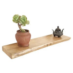 Étagère flottante rétro en bois massif pour décoration cuisine