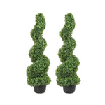 topiaire artificielle feuilles rondes dense moderne pot noir extérieure verte grande hauteur decoration