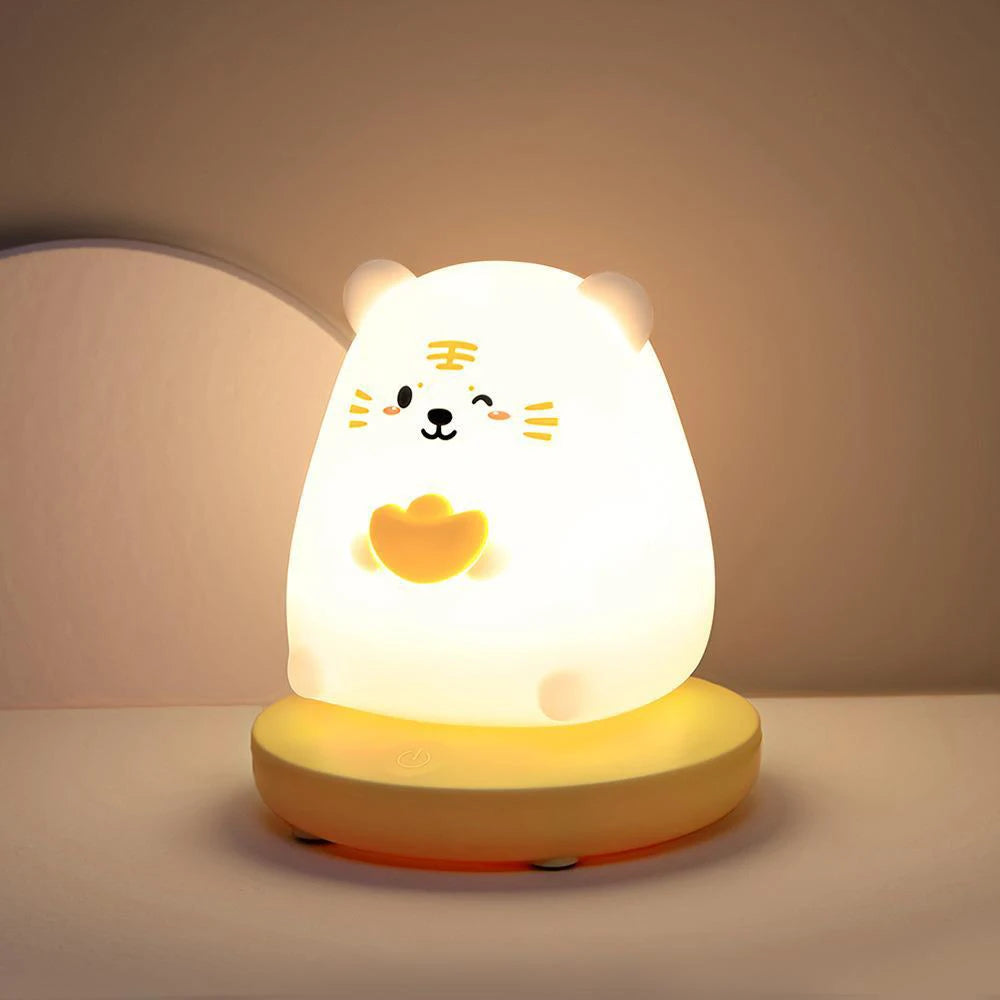 veilleuse animale rechargeable usb interrupteur tactile moderne nuit chambre blanc rose.orange.vert