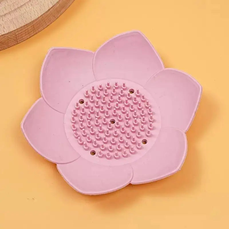 support savon moderne fleur lotus adhésif couleurs vert violet jaune rose gris opaquet