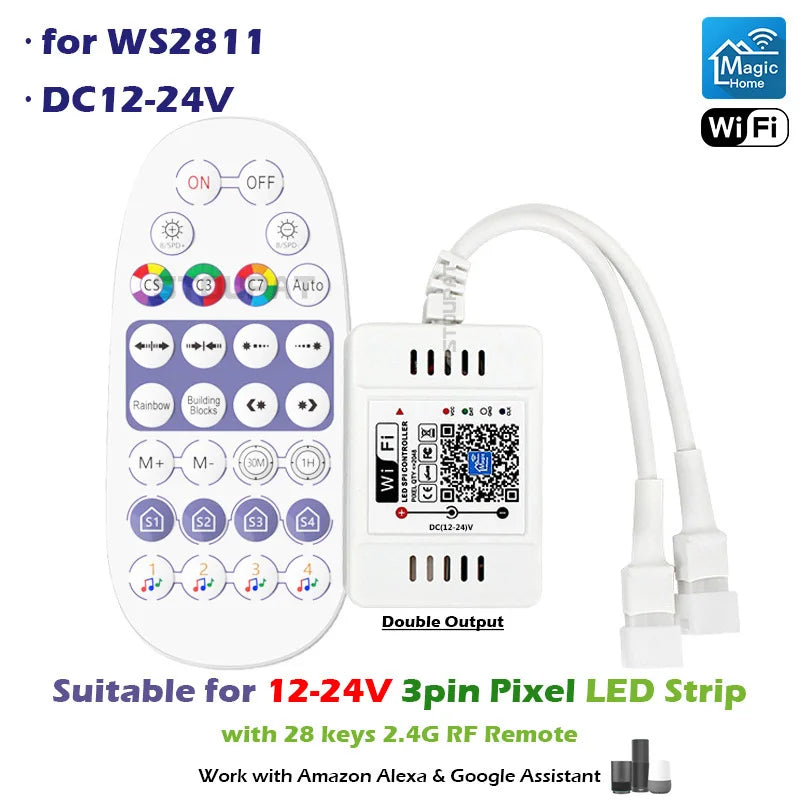 contrôleur led wifi moderne qr code compatible alexa assistant google 16 millions couleurs rgbw