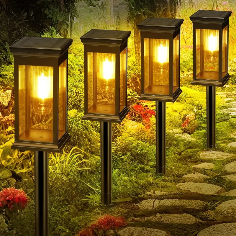 lumière solaire jardin extérieure moderne ip65 led abs noire transparente autoinstallation piquet 55v 2492000lm