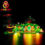 lampe led lego construction vert brun anneaux comté décoration diy floconnels motifs floraux architecture
