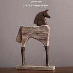 sculpture animale cheval taureau résine marron blanc cassé rustique décoration mur galerie.texture boisée aspect