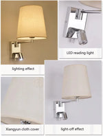 lampe murale moderne bras articulé abatjour beige chrome cuisine chambre coucher entree salles manger