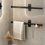 support mural serviettes plaque adhésive moderne noir lisse respectueux environnement chambre