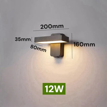 lampe murale détecteur mouvement moderne noire étanche ip65 extérieure minimaliste