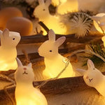 décoration intérieure figurines lapins lumineuses blancs visage mignon modernes 10 led autonomes