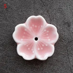 support bâtonnets encens fleurs stylisées artisanal rose bleu vert jaune blanc
