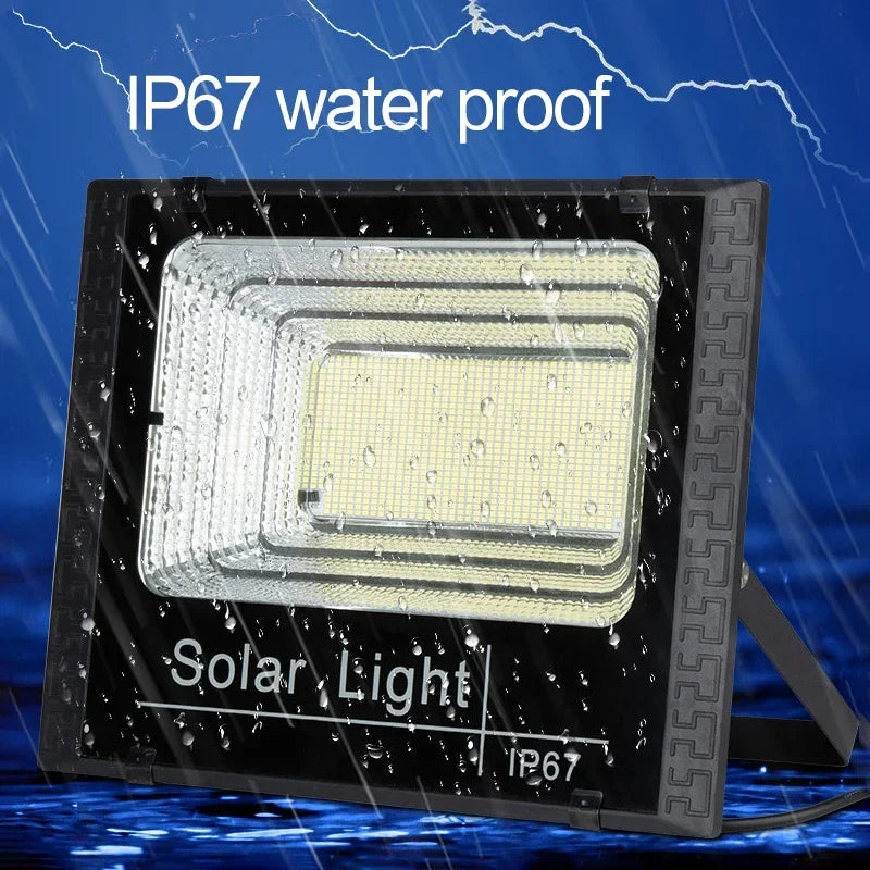 projecteur solaire led moderne ip67 télécommande fixations noir blancextérieur rechargeable autonomephotosensoriel