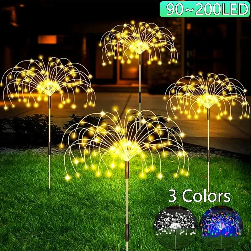 guirlande lumineuse solaire led blanc chaud multicolore moderne étanche modes lumièreextérieur piquet decoration jardin