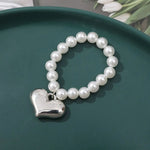 bracelets blanches argent pendentif cœur classique vintage poupées accessoires filles adolescents