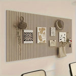 panneau mural décoratif minimaliste beige gris blanc rainures verticales régulières dimensions 40cm 60cm abstrait