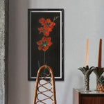 tableau fleurs classique cadre bois peinture huile toile rectangulaire opaqueintérieur décoration moderne