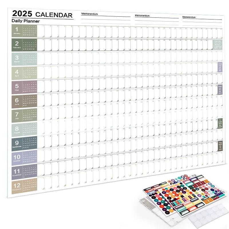 calendrier mural 2026 couleur motif cercle moderne adhésif marqueurs autocollants kawaii fonctionnel transparent opaque
