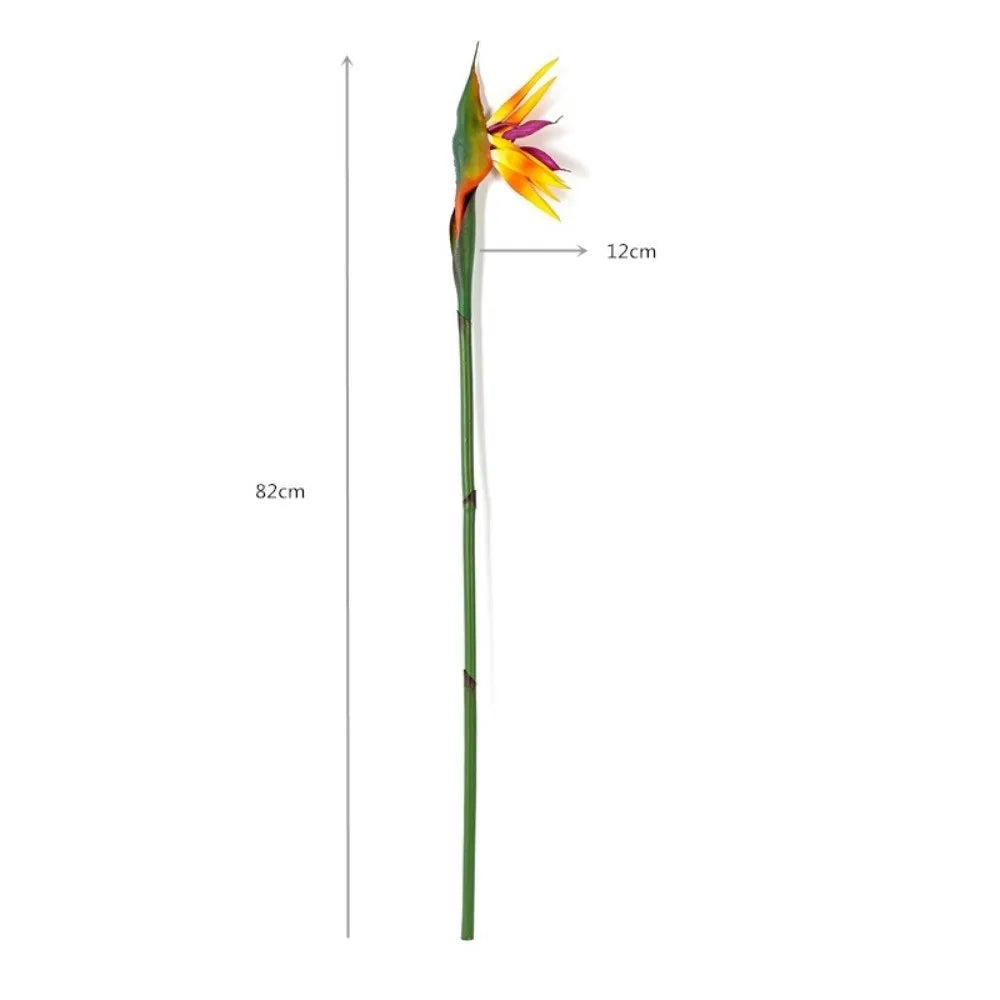 plantes artificielles oiseau paradis bouquet fleurs vert jaune orange rouge moderne décoration intérieur maison