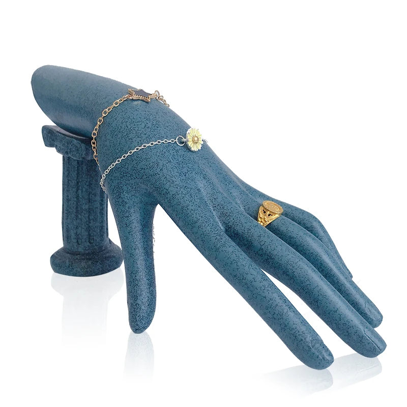 présentoir bijoux mannequin main résine support collier boucles oreilles bracelet bague décoration magasin blanc